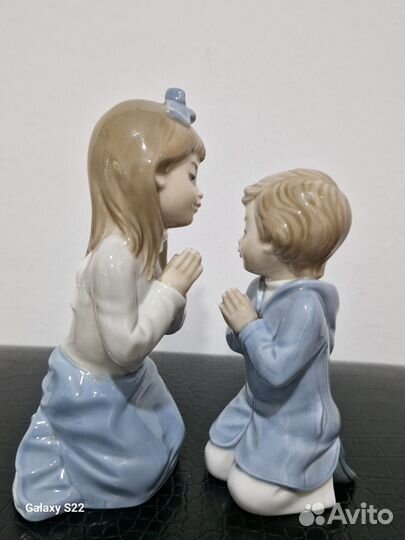 2 Фарфор. статуэтки Nao DE Lladro Дети молятся Ф