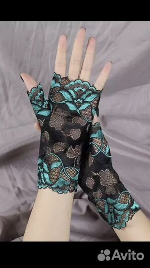 Митенки двуцветные перчатки без пальцев