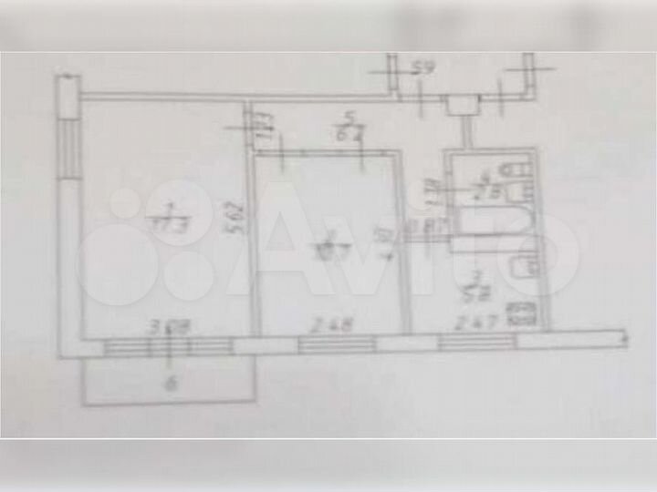 Аукцион: 2-к. квартира, 42,8 м², 5/5 эт.