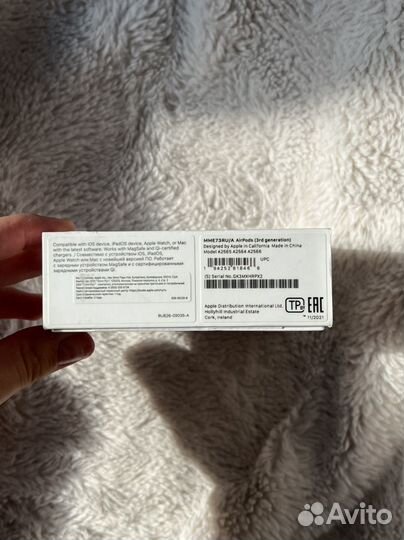 Коробка от airpods 3 с чеком