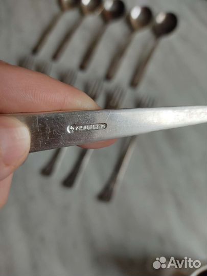 Набор посуды мельхиор