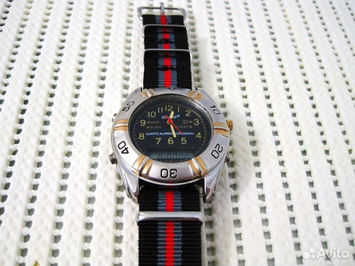 Часы Sharp chrono dual time japan винтаж