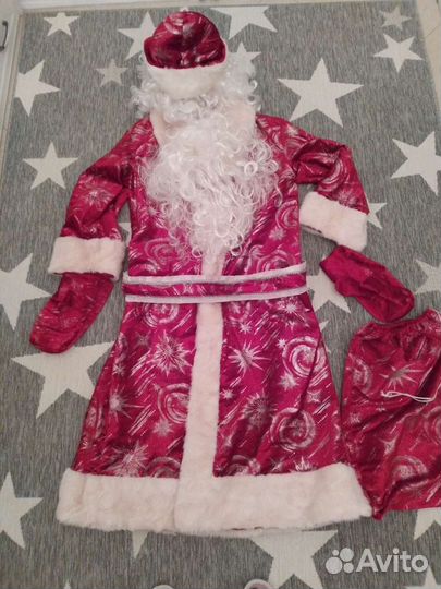 Костюм Деда Мороза. Санта Клауса костюм, борода, п