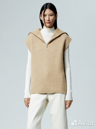 Жилет прямого кроя из смесовой шерсти