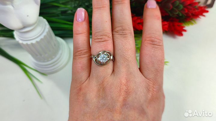 Винтаж кольцо хрусталь Додо 17,5 р-р s925