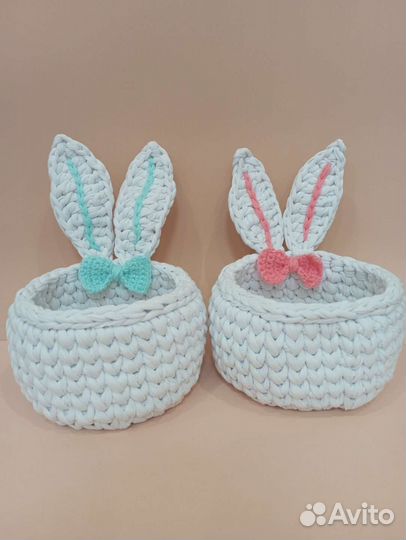 Корзиночки из трикотажной пряжи