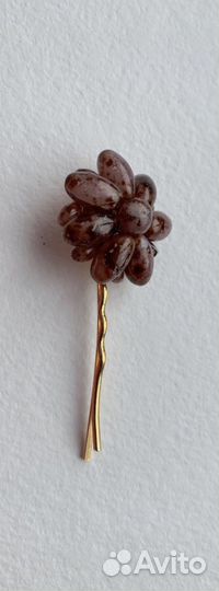 Винтажные заколки для волос Чехословакия Стекло