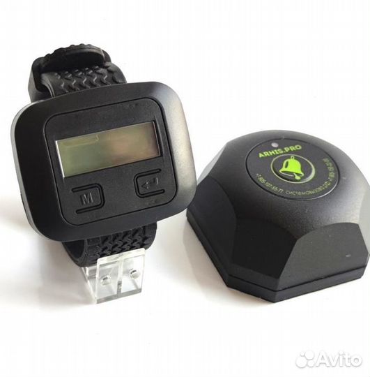 Бургер черный кнопка вызова официанта часы Эконом