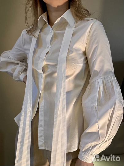 Блузка кружево, джемпер и хлопковая с бантом