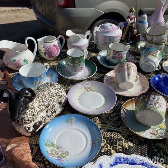 Тарелки чайные кофейные пары блюда сервиз молочник