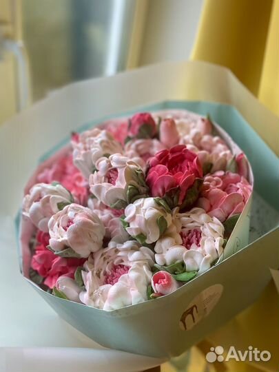 Цветы из зефира. Букет из зефира