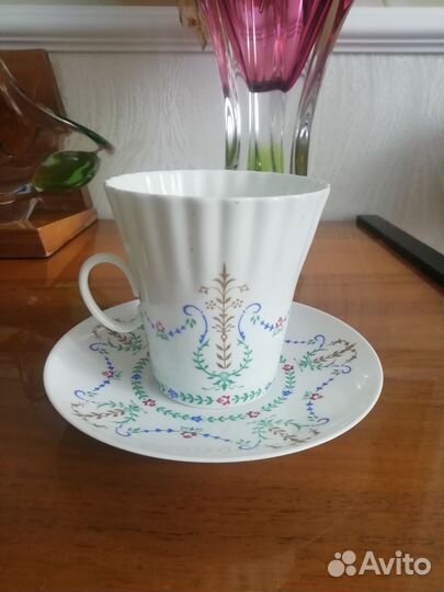 Кофейная пара из костяного фарфора лфз