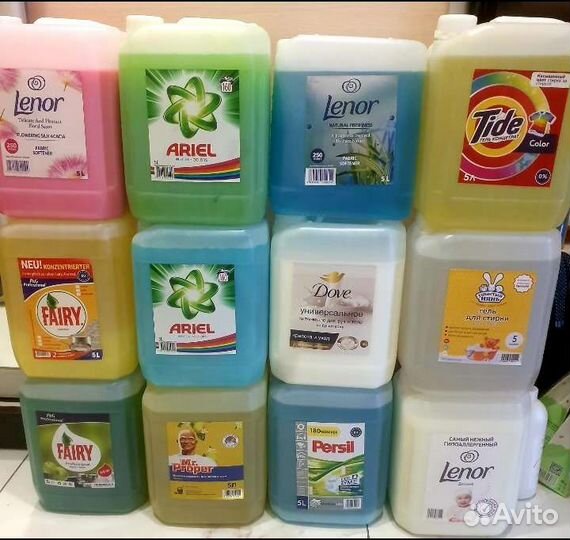 Гели для стирки, dove, fairy, mr. proper 5л