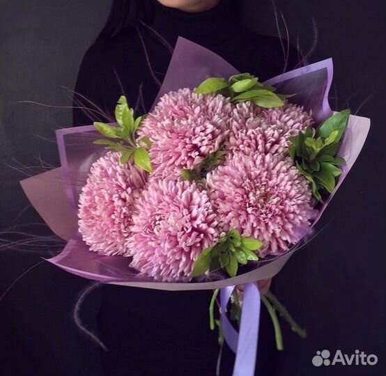 5 Розовых Хризантем