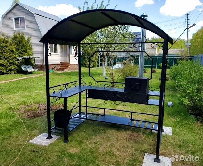 Мангал с печкой под казан