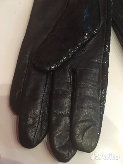 Перчатки женские кожа