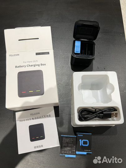 Зарядное для gopro 10 telesin gp-bnc-902