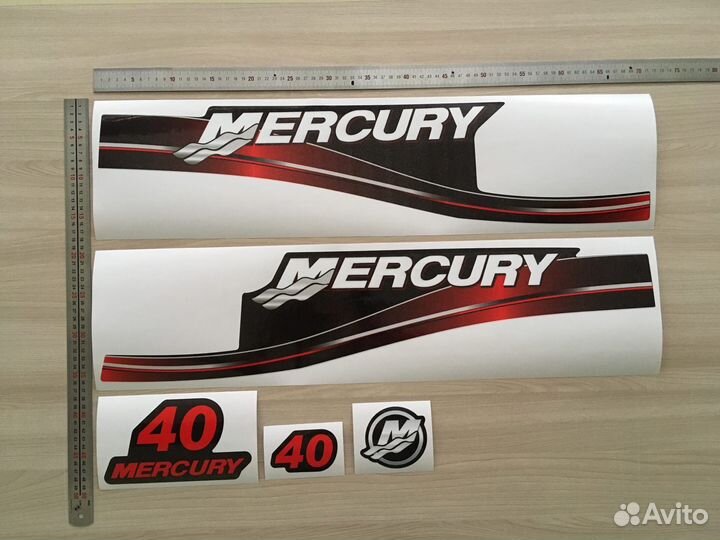 Наклейки на мотор меркури. mercury