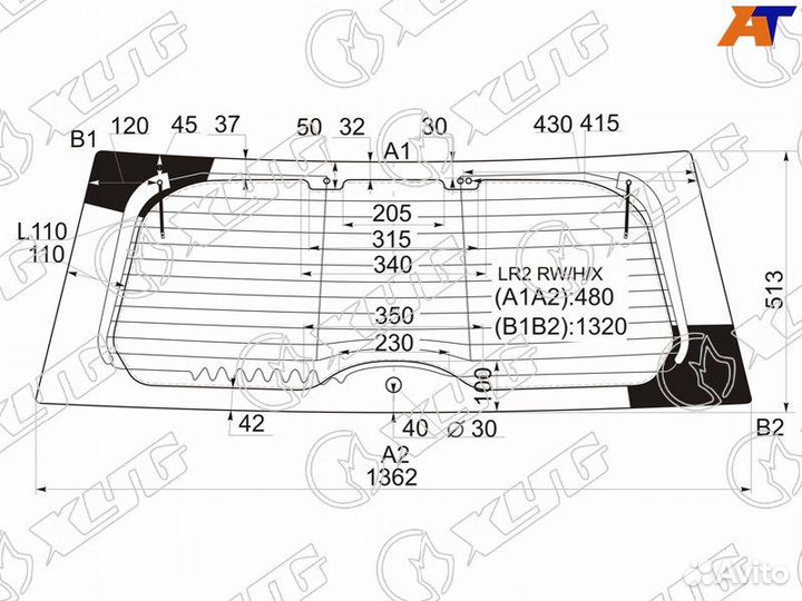 Стекло заднее Land Rover Freelander 2 рестайлинг