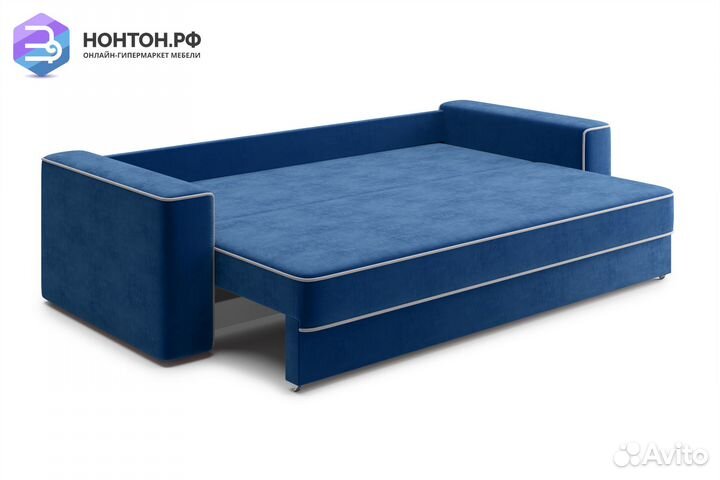 Диван еврокнижка Берген 3-х местный темно-синий
