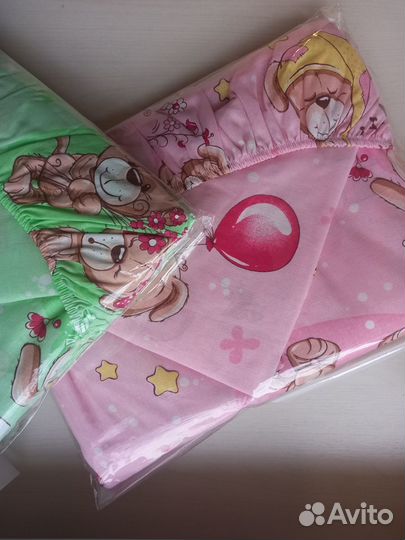 Постельное белье в детскую кроватку, на резинке