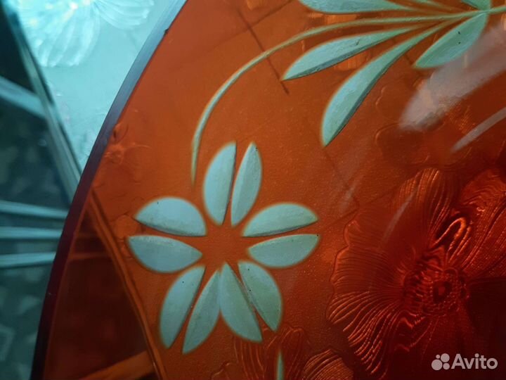 Ваза салатница,конфетница цветное стекло СССР