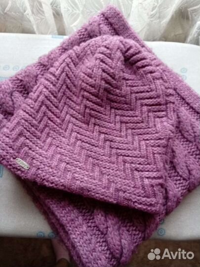 Комплект шапка и снуд женский