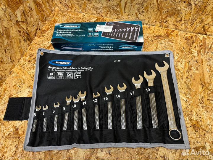 Gross Набор ключей комбинированных 6-22 мм, CrV, х