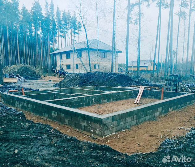 Фундамент.Цоколь.Несъëмная опалубка.Бетонные блоки