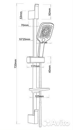 Душевой гарнитур, арт. SSS1303SQBlack, esko