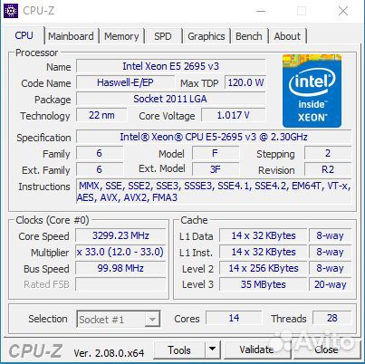 Intel xeon e5 2695 v3