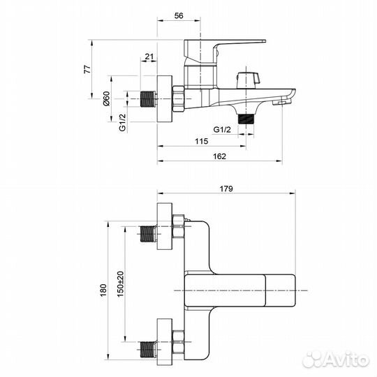 Смеситель для ванны WesnaArt narcis NAR06-310-252