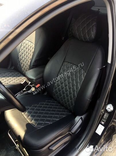 Авточехлы Hyundai Solaris 2011-2017г экокожа ромб