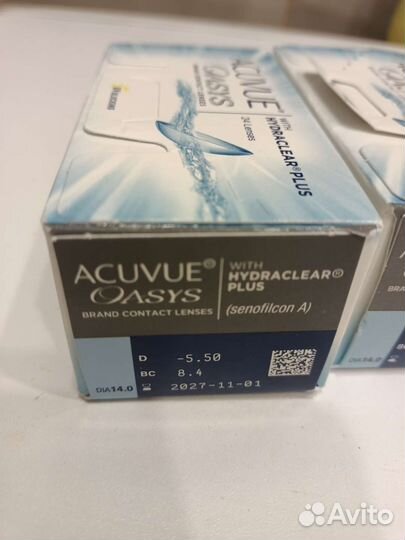 Контактные линзы acuvue oasys D -5.5, BC 8.4
