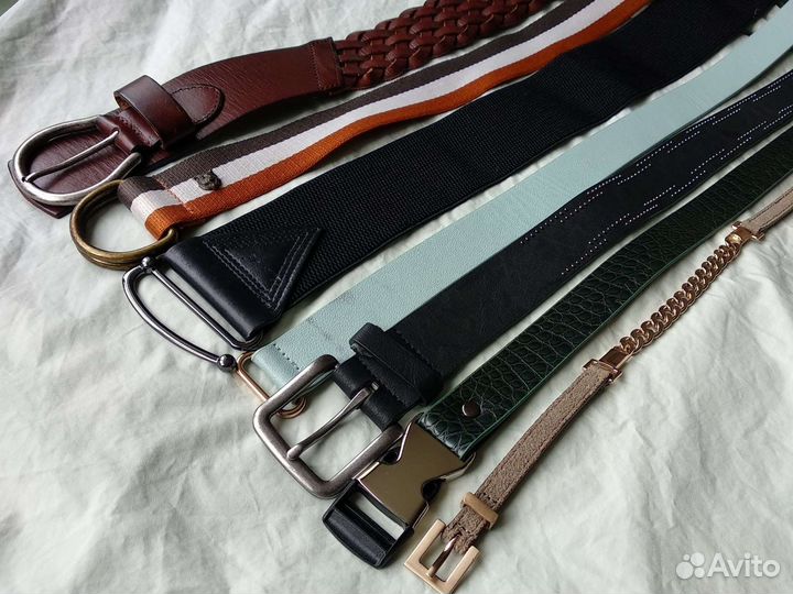 Кожаный ремень пояс женский широкий тонкий