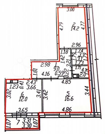 2-к. квартира, 60,2 м², 13/16 эт.