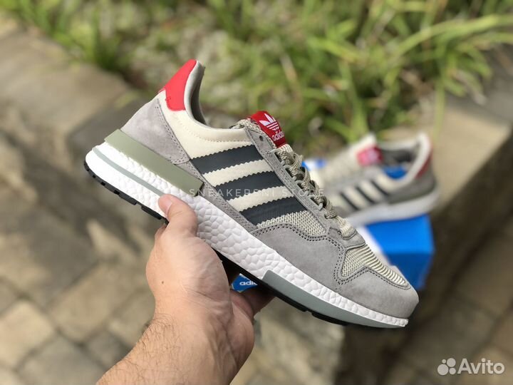 Кроссовки Adidas ZX 500 RM Grey Four Scarlet