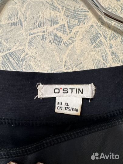 Темно синее легинсы с кожаной вставкой Ostin XL