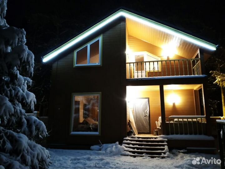 Контурная подсветка домов / Фасадное освещение