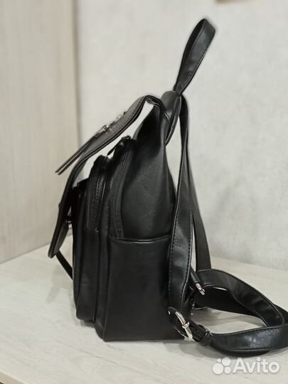 Рюкзак женский натуральная кожа черный