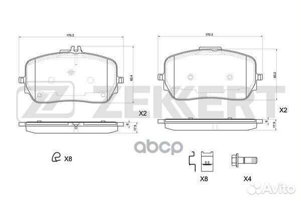 Колодки торм. диск. передн. MB GLE (C167) 19