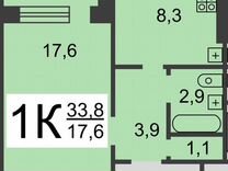 1-к. квартира, 33 м², 4/6 эт.