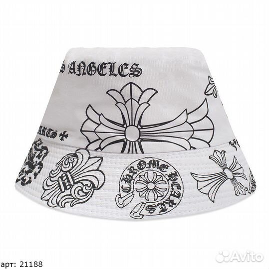 Панама chrome hearts белая