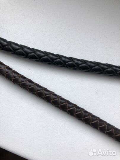 Шнурок кожаный чёрный и коричневый 1 метр