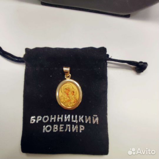 Золотая подвеска 585 проба из желтого золота икона