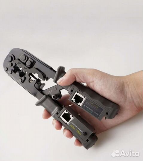 Обжимка rj45 + лан тестер встроенный