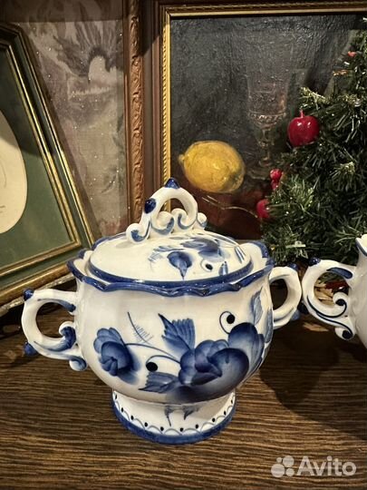 Гжель сахарница СССР