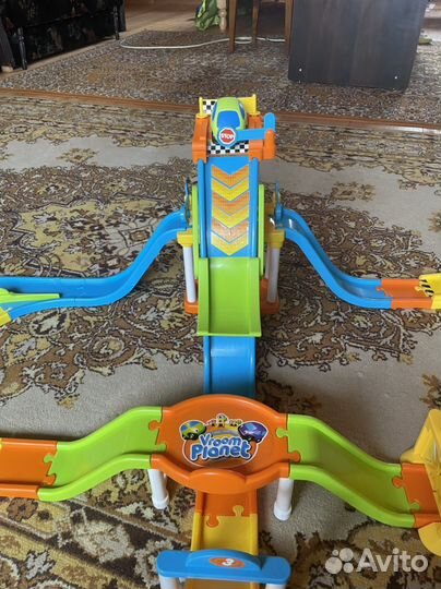 Большой трек smoby Vroom planet с 2 машинками