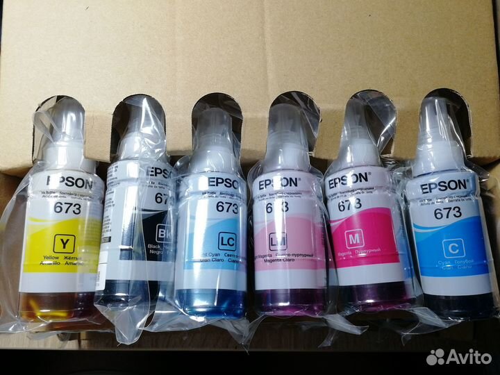 Чернила Epson L800, L805, L850 T673 оригинал