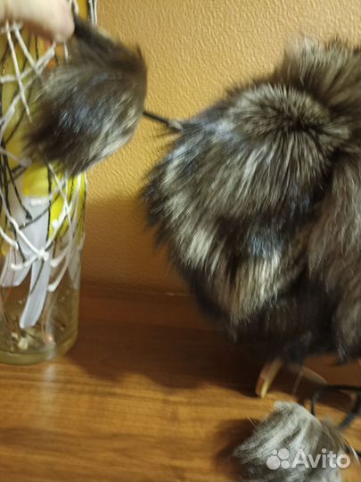 Шапка женская из натурального меха чернобурки